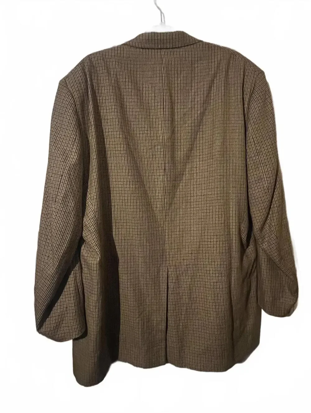 Burberrys Vintage Blazer Men's Brown Checkered 48L 100% silk